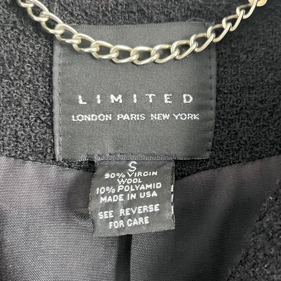 VTG The Limited Wool Boucle Blazer Black Gold Ornate Buttons Size Small USA Made - Picture 6 of 6